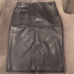 BR Vegan Leather Pencil Skirt